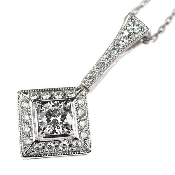 Pt900/ Pt850 ダイヤモンド ペンダントネックレス 0.329ct E VS1 G D0