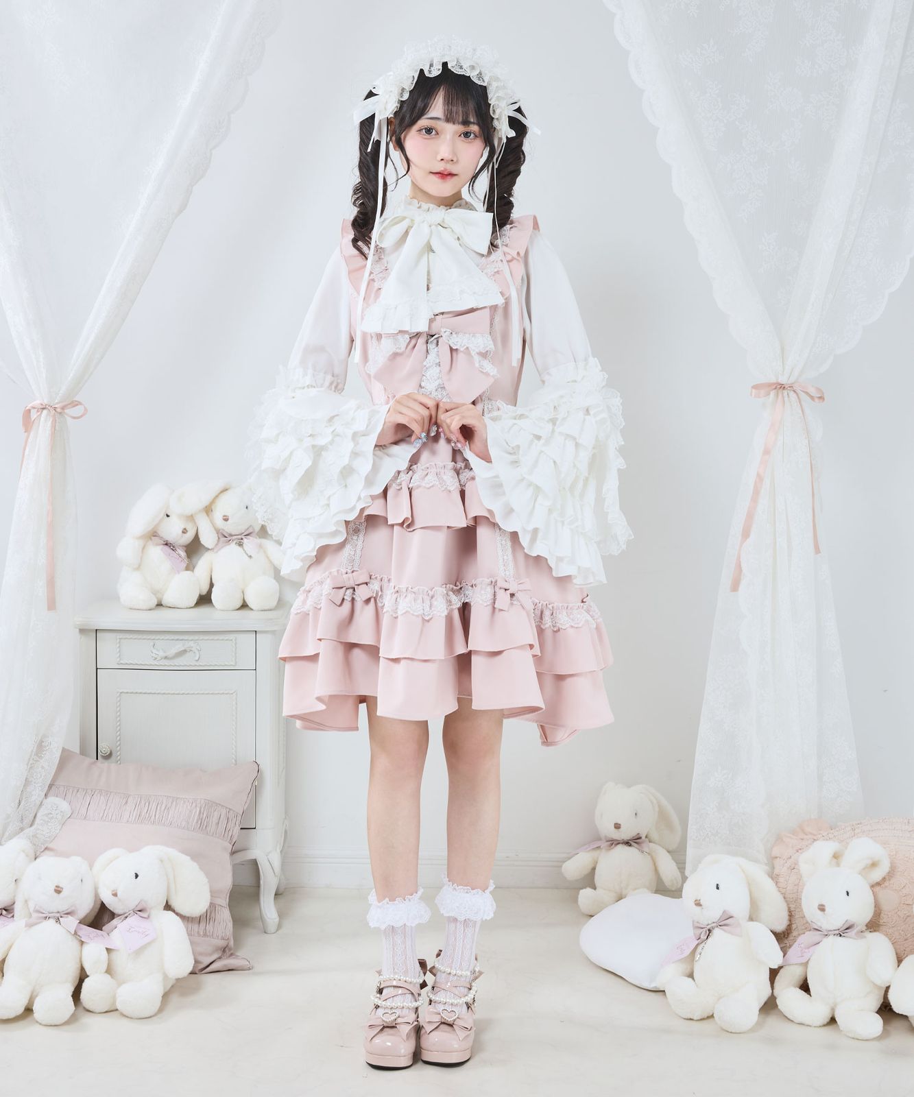 夢展望公式 [新品未使用] フリルリボンジャンスカ [ピンク] 他カラー別