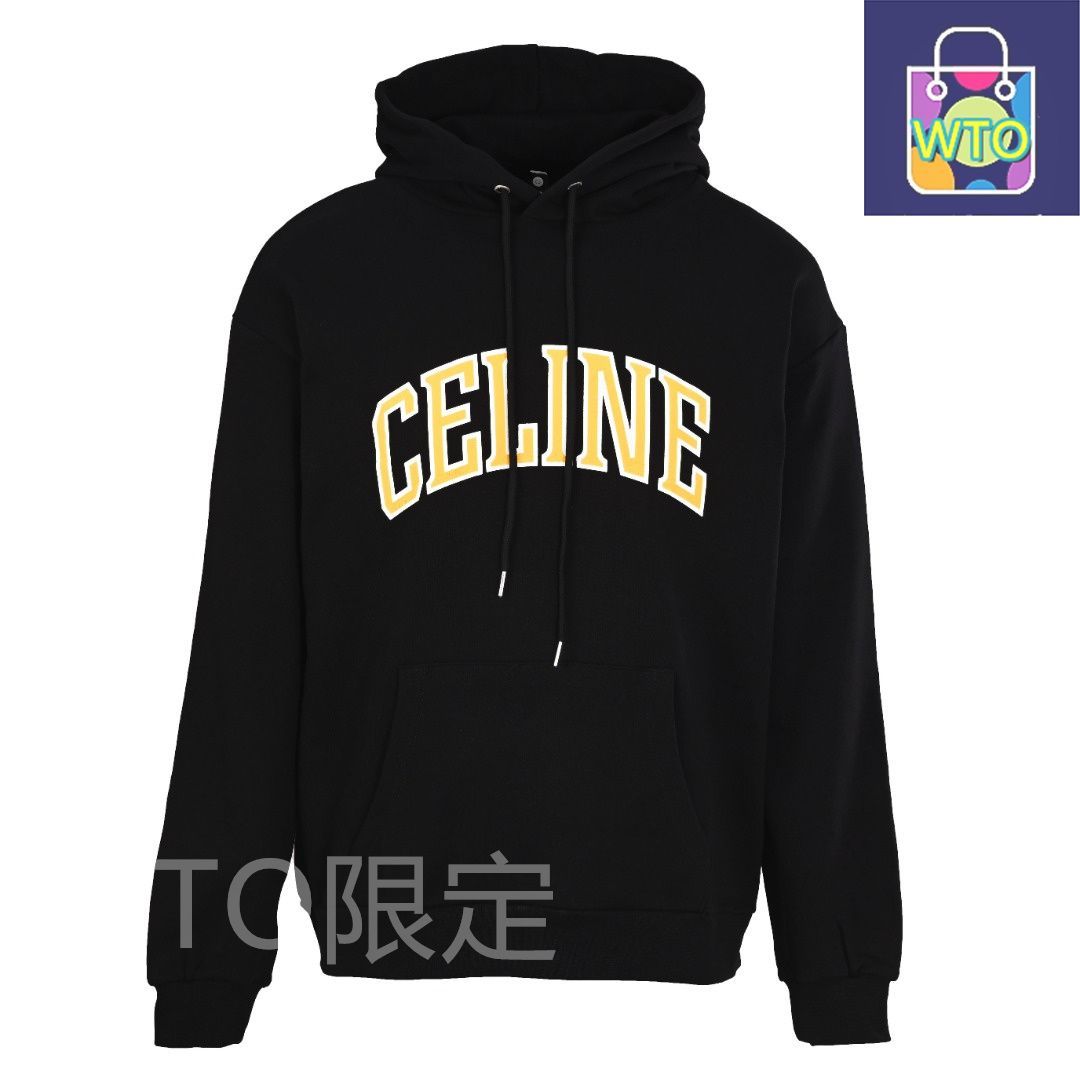 今日特価】Celine セリーヌ ロゴプリントパーカー 高グラム重無塵布