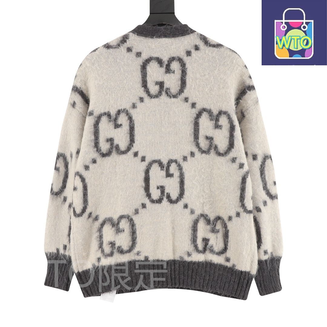 今日特価】Gucci グッチ モヘアリバーシブルニットカーディガン