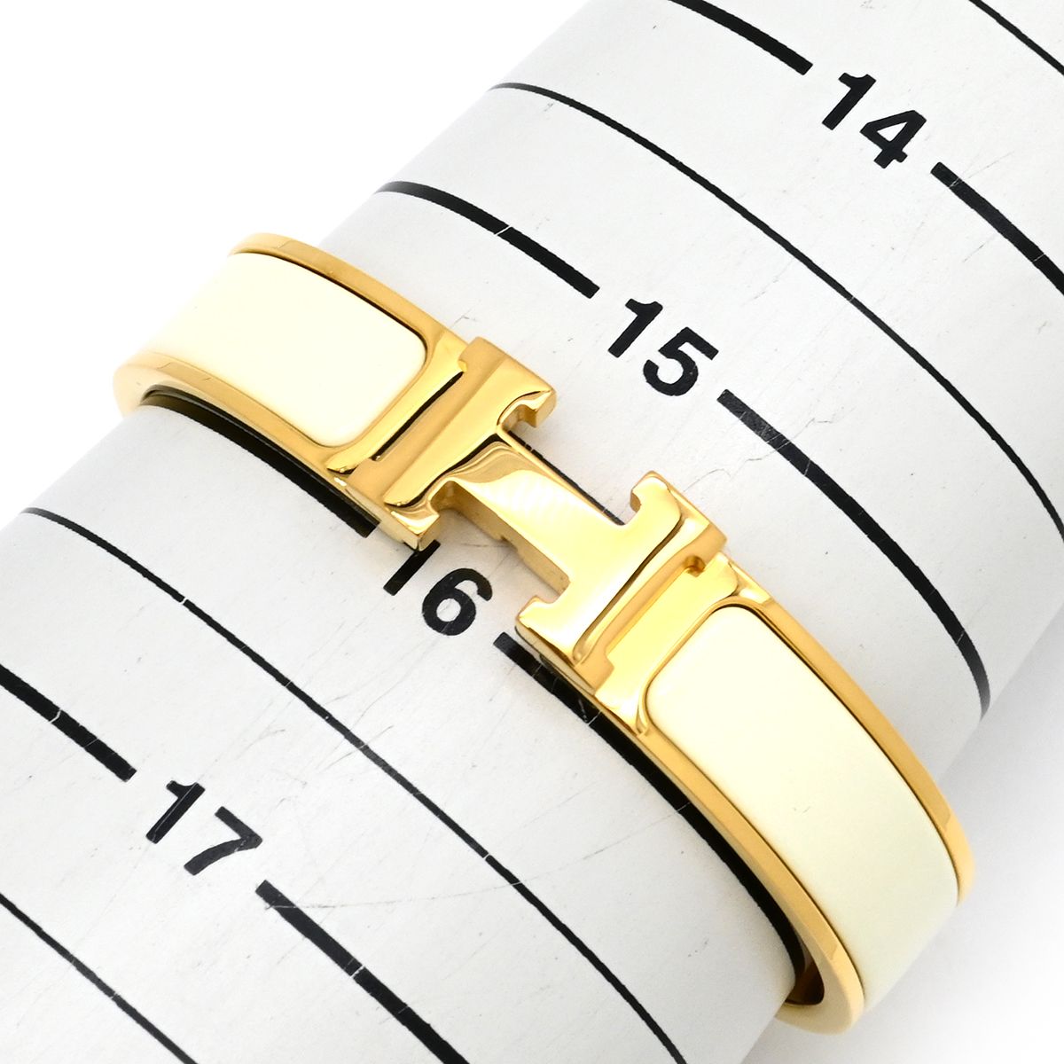 HERMES エルメス ブレスレット クリックH PM ホワイト/ゴールド金具