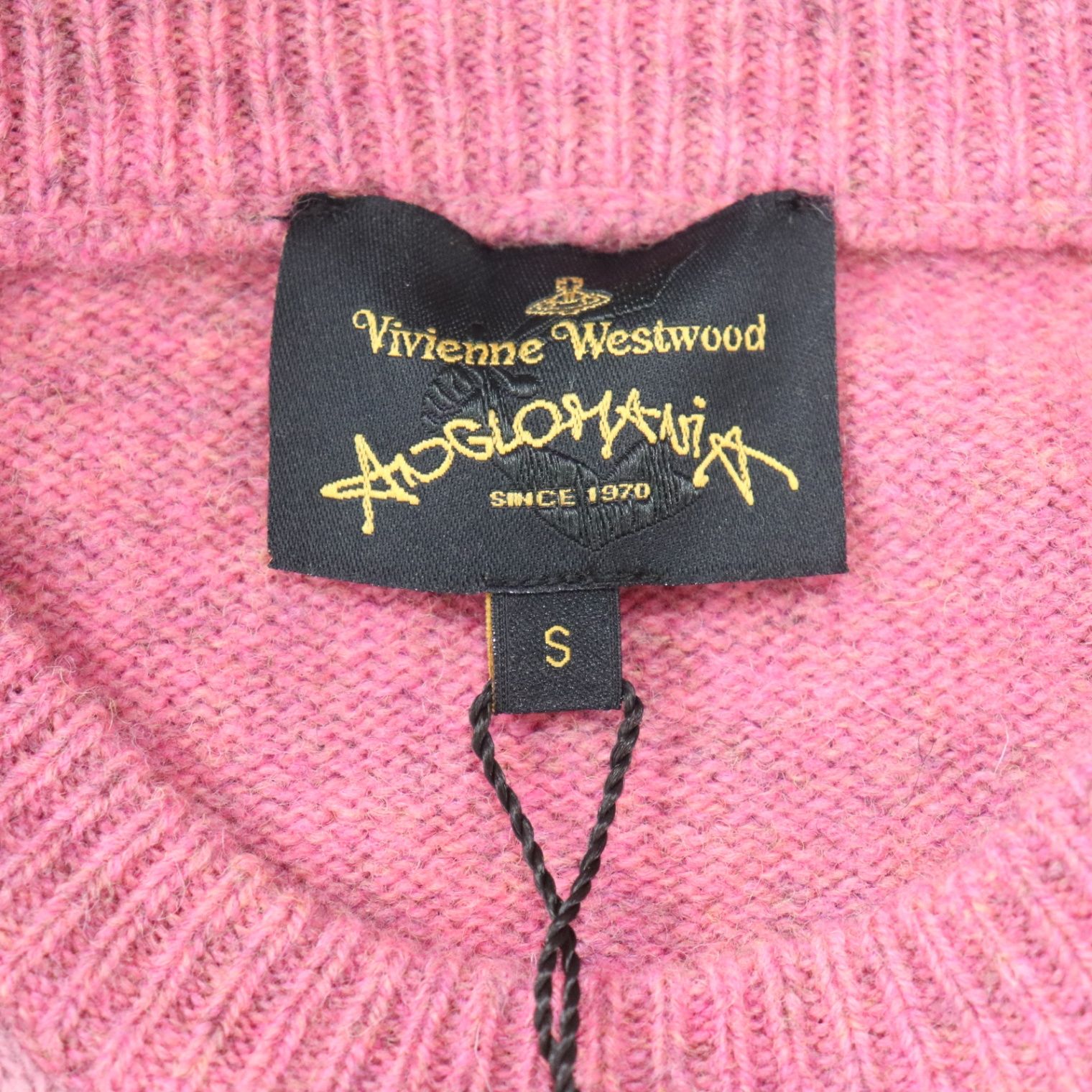 ヴィヴィアンウエストウッド ニット　セーター　 チェック オーブ刺繍 ピンク IT8CFN33WYFW 未使用 VivienneWestwood ヴィヴィアンウエストウッド