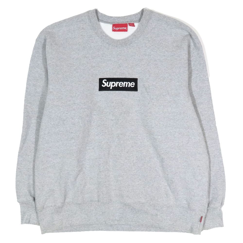 美品 22AW SUPREME シュプリーム Box Logo Crewneck Heather Grey