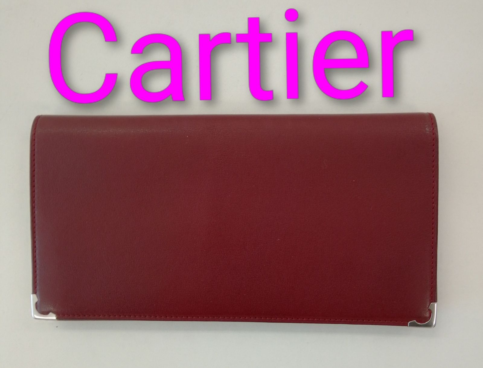 APS 02 カルティエ マストライン メンズ 二つ折り長財布 シルバー金具