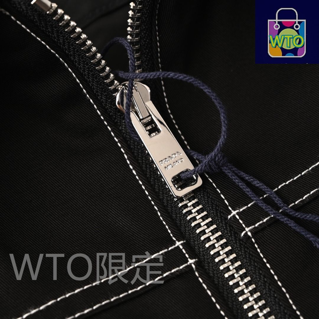 今日特価】Prada プラダ カラーブロックステッチキャンバスジャケット