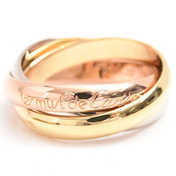 カルティエ 指輪 レディース トリニティ リング 3.3mm幅 53号 ゴールド