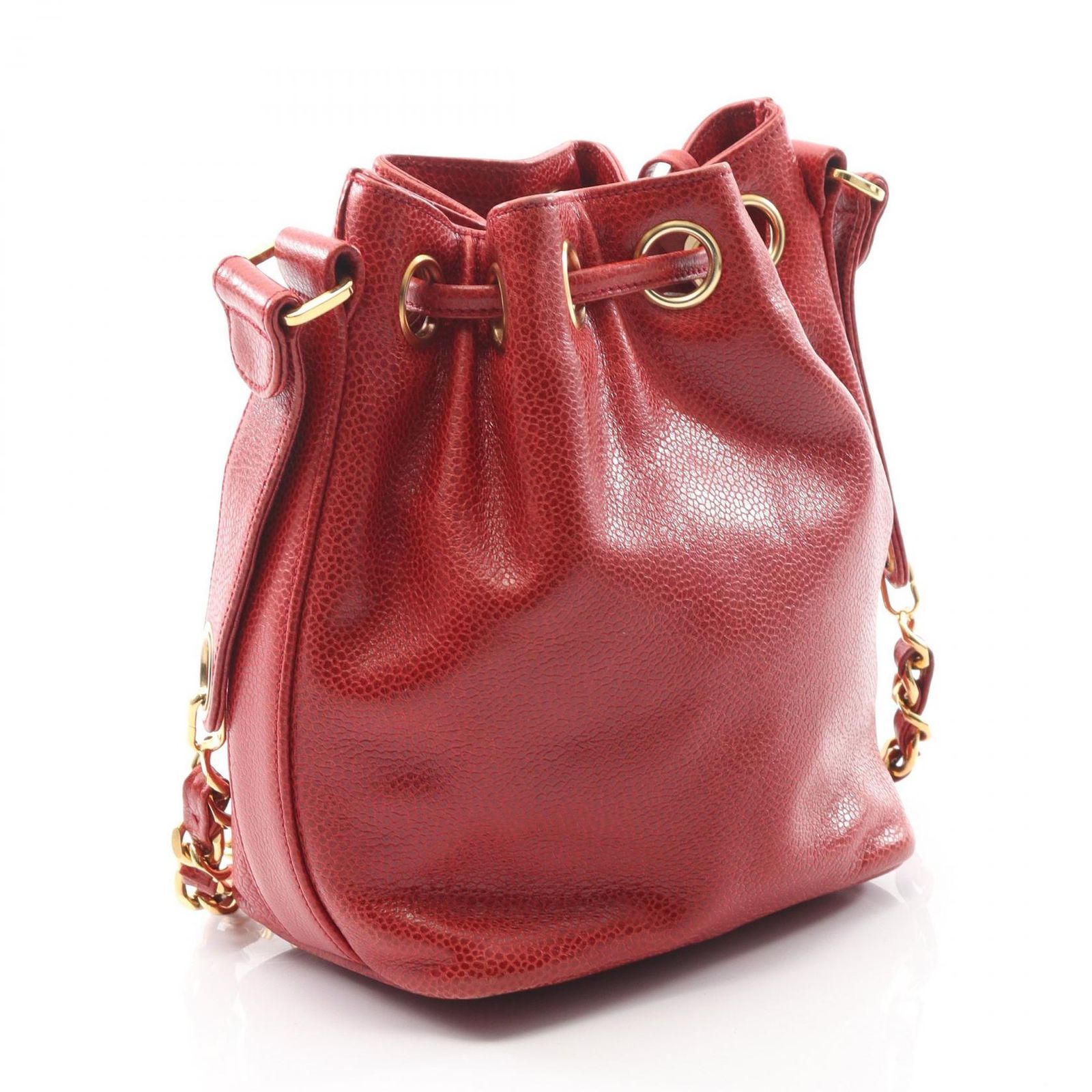 CHANEL シャネル ビコローレ ココマーク 巾着 チェーンショルダー 赤 CHANEL シャネル ビコローレ ココマーク 巾着 チェーンショルダー 赤