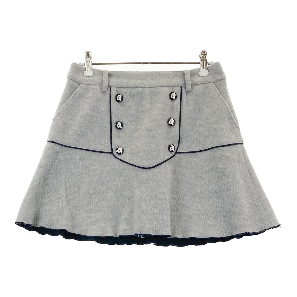 サイズ：36 ARCHIVIO アルチビオ インナー付 ウール混スカート グレー