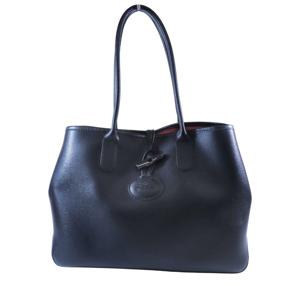 美品 LONG CHAMP ロンシャン ロゾ オールレザー トートバッグ ロゴ 