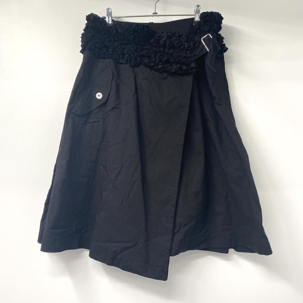 中古】tricot COMMEdesGARCONS TT-S006 コットン巻きスカート ブラック