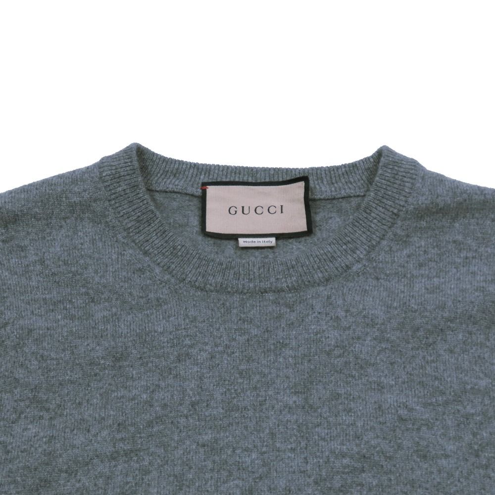 良品 GUCCI グッチ カシミヤ ニット セーター 長袖 クルーネック GG