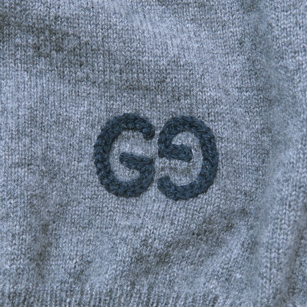 良品 GUCCI グッチ カシミヤ ニット セーター 長袖 クルーネック GG