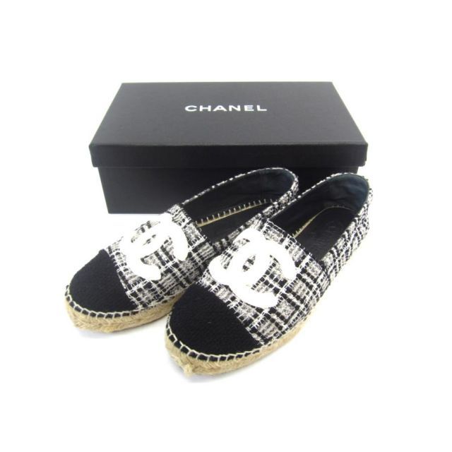 CHANEL シャネル G34546 ココマーク エスパドリーユ ツイード SIZE:39