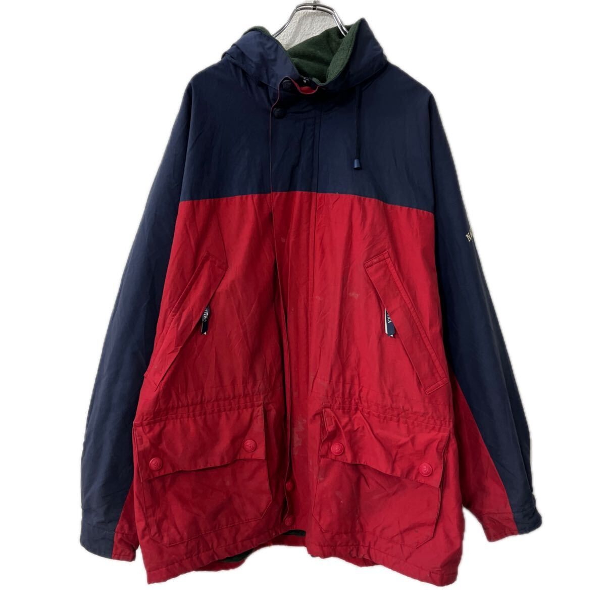 90s nautica マウンテンパーカー XL ネイビー レッド ノーティカ 