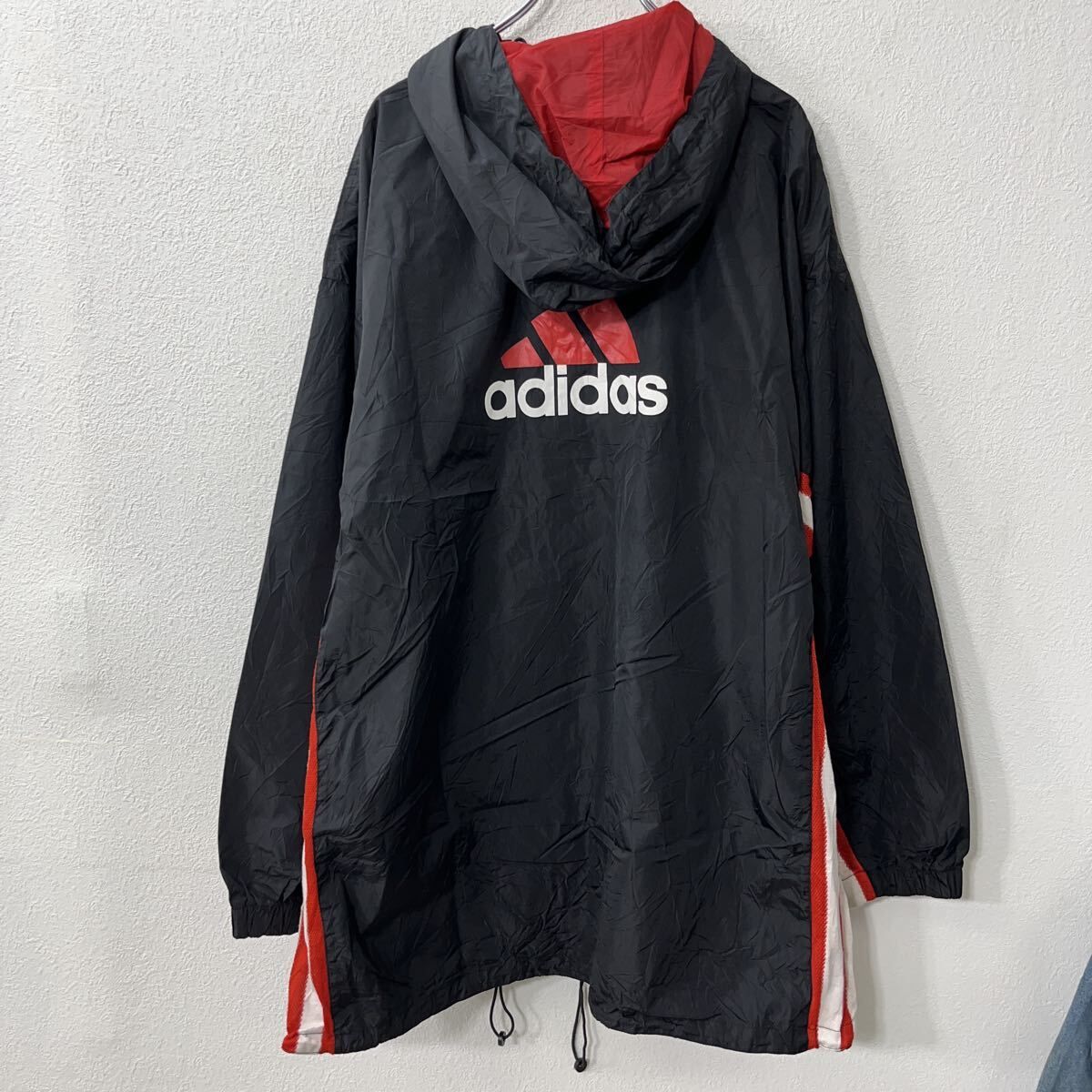 adidas ナイロンジャケット 2XL ブラック アディダス ジップアップ