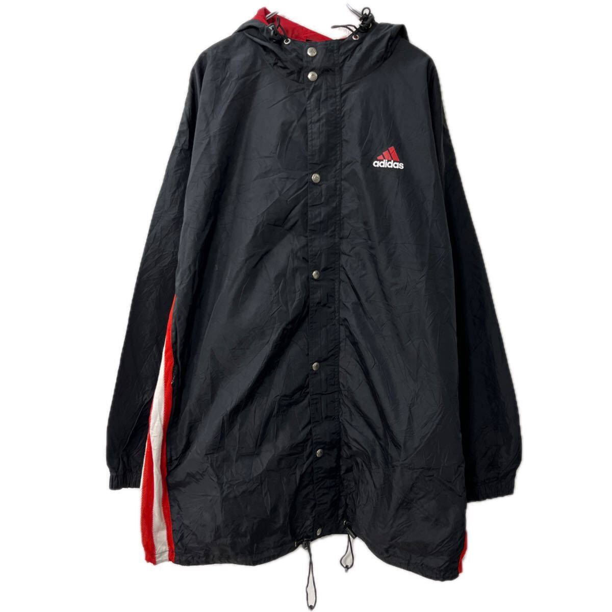 adidas ナイロンジャケット 2XL ブラック アディダス ジップアップ