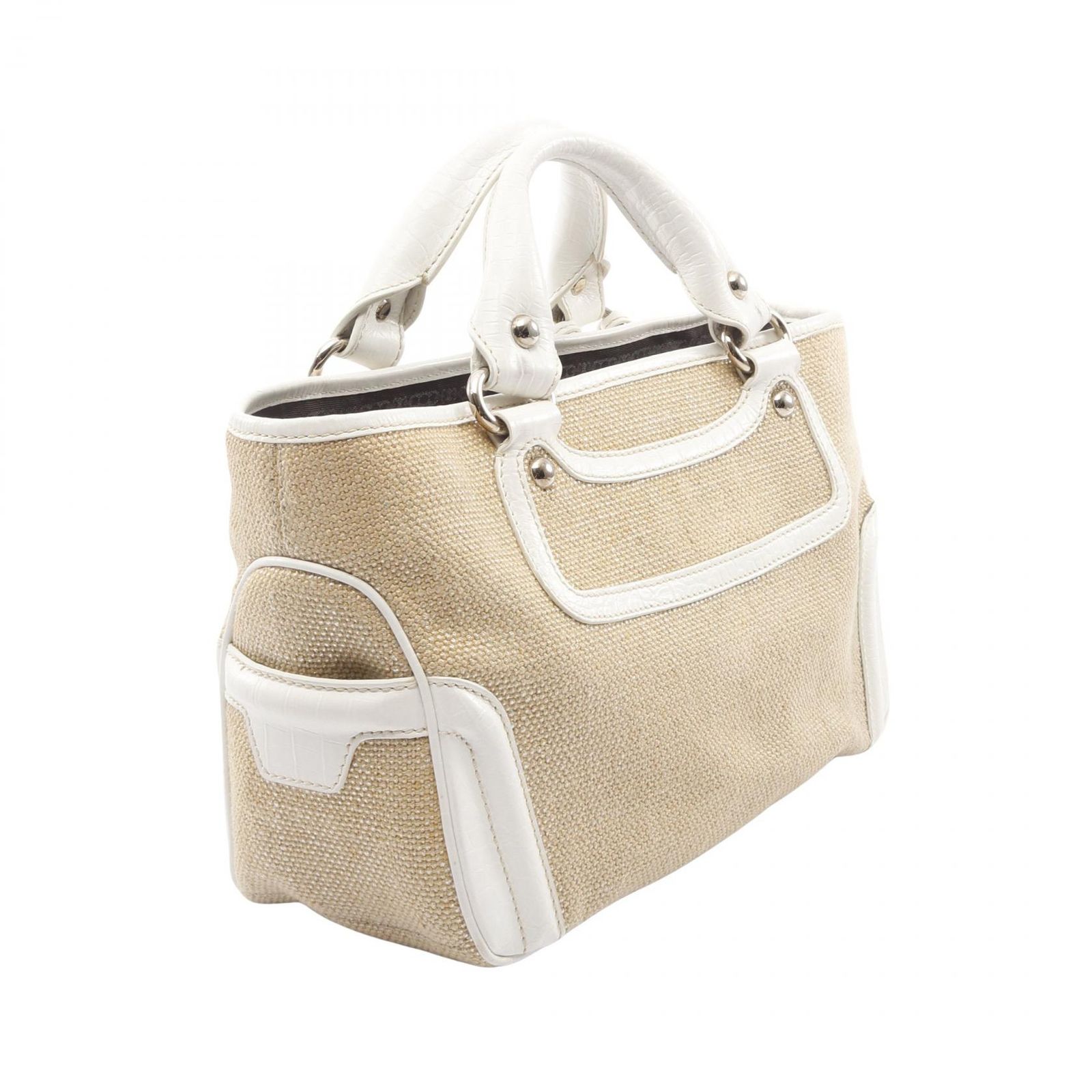セリーヌ CELINE ハンドバッグ ブギーバッグ ベージュ/ホワイト レザー