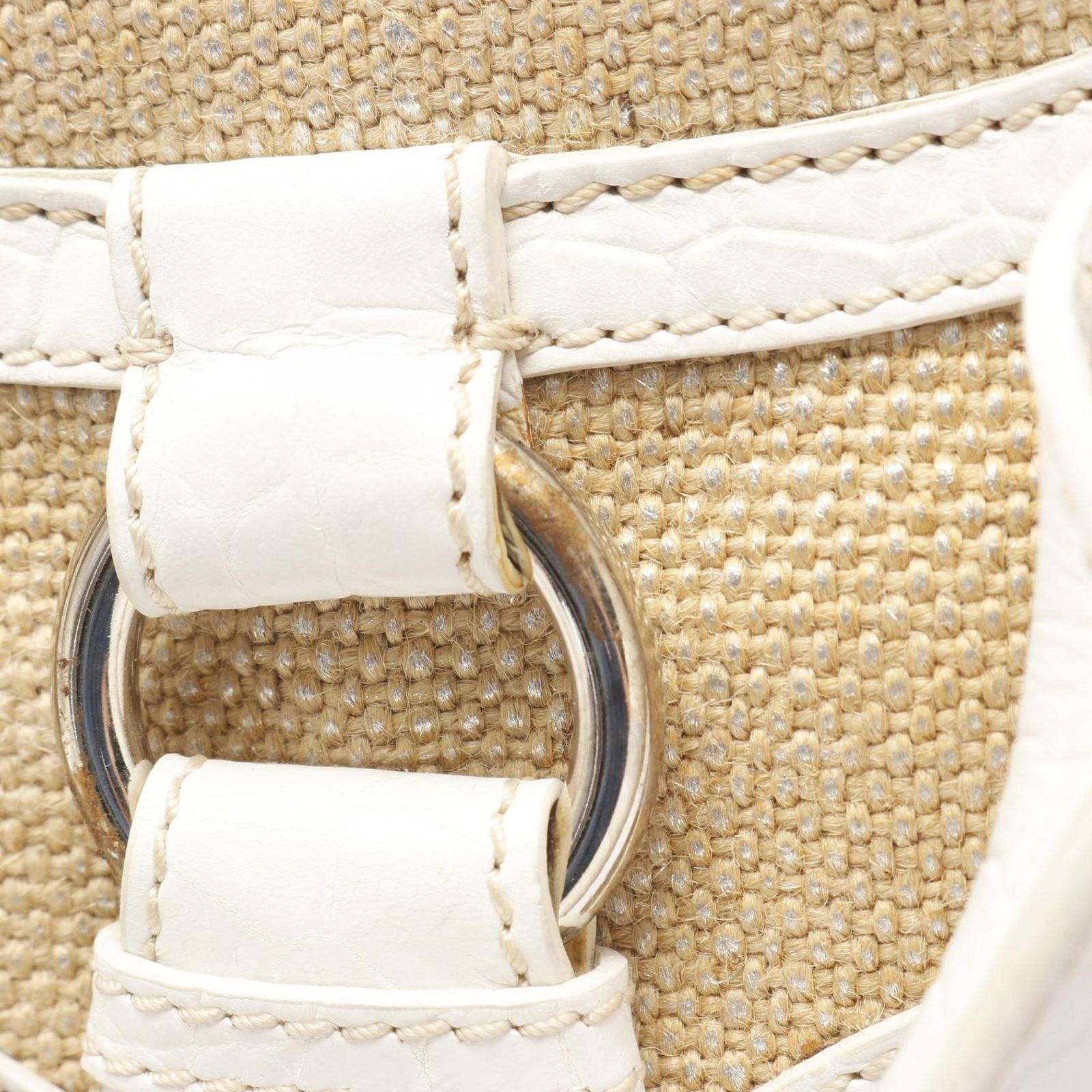 セリーヌ CELINE ハンドバッグ ブギーバッグ ベージュ/ホワイト レザー