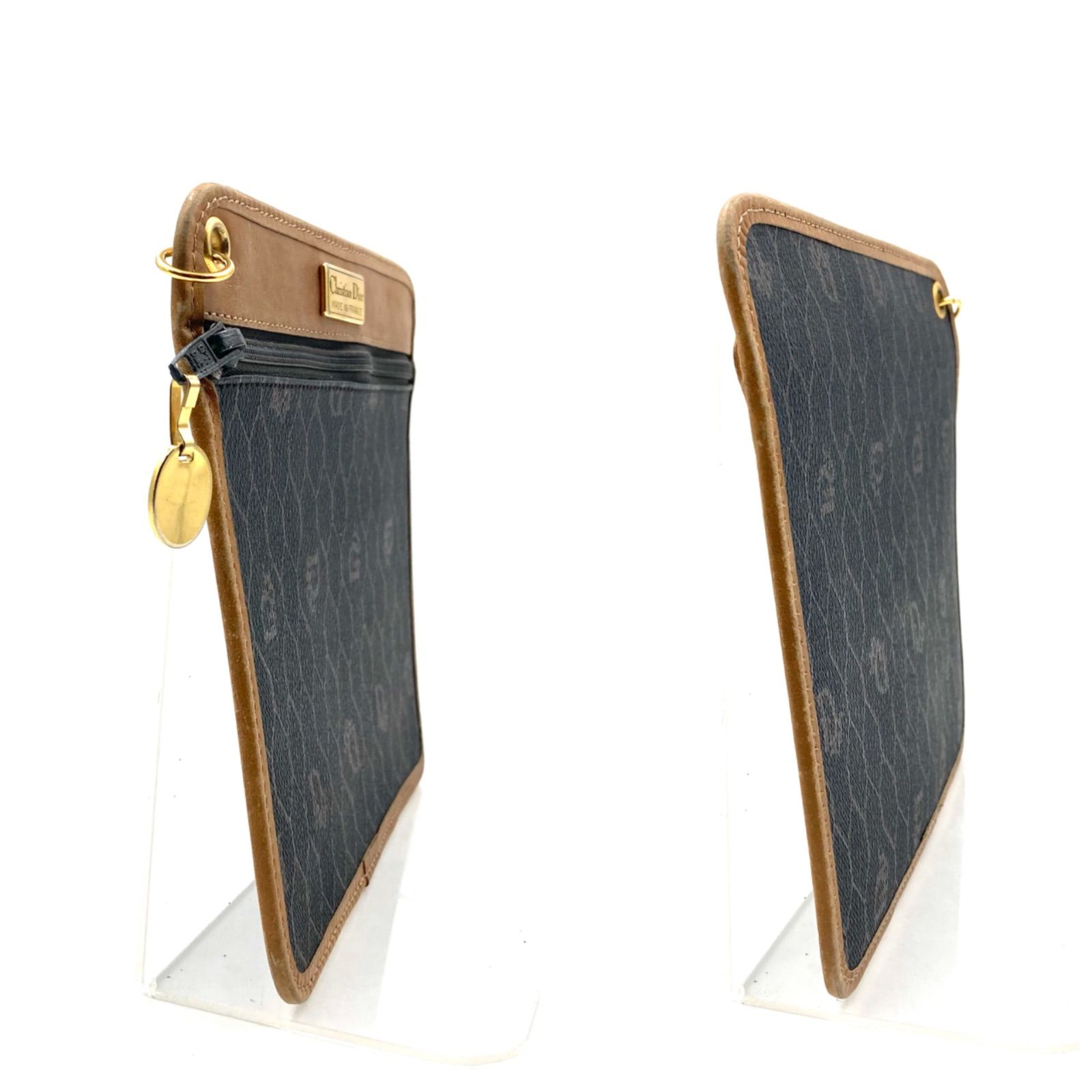 □極美品□Christian Dior クリスチャンディオール ハニカム柄