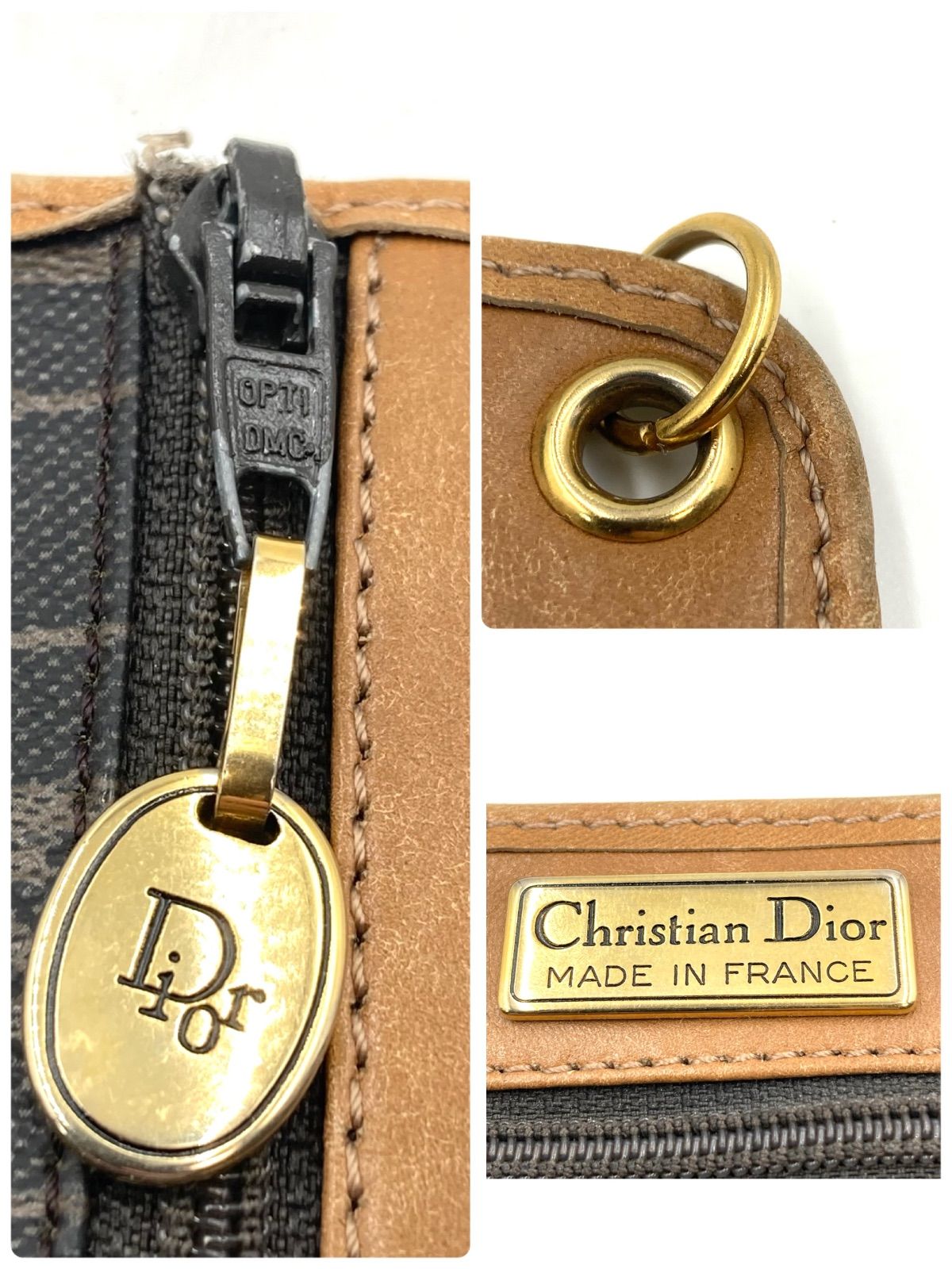 □極美品□Christian Dior クリスチャンディオール ハニカム柄