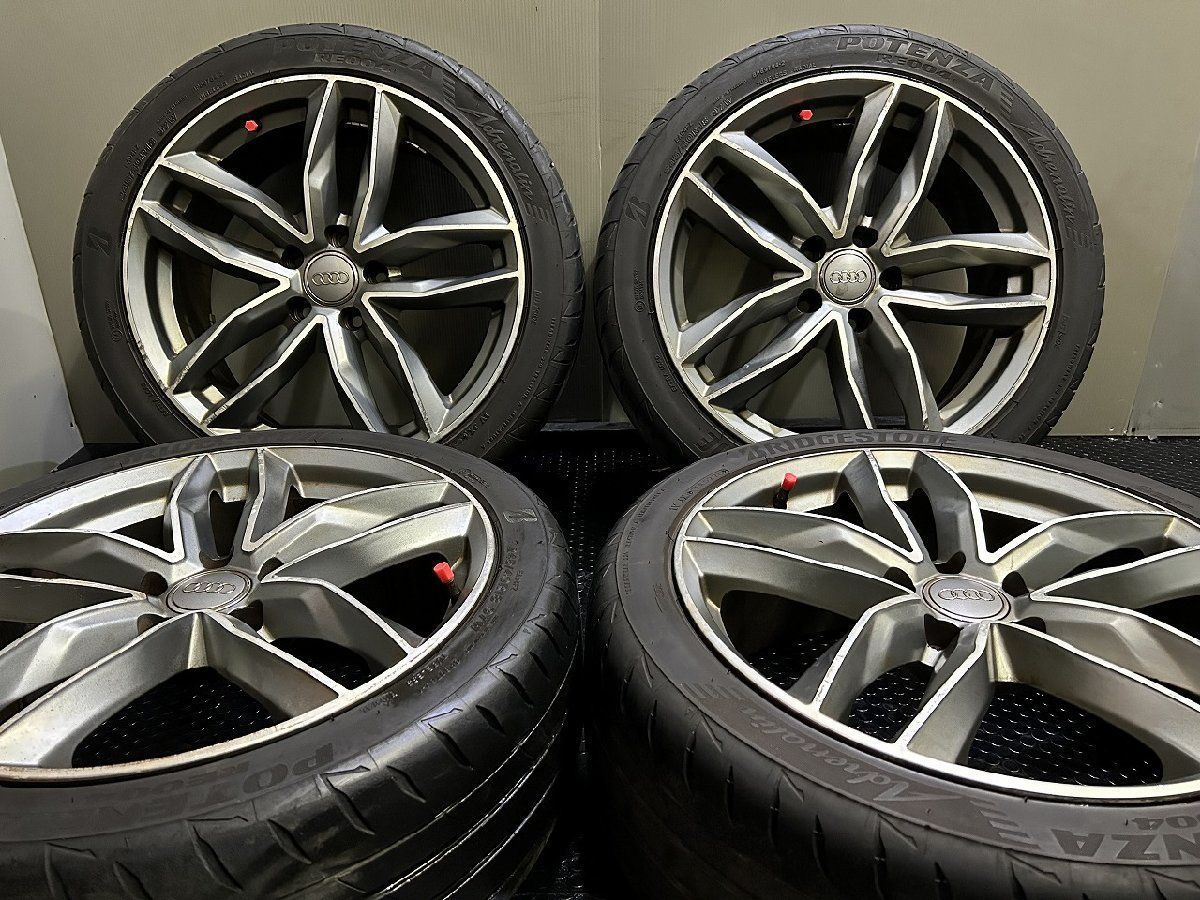 【BS POTENZA RE04 245/40R18】夏タイヤ【アウディ 純正キャップ 社外ホイール 18インチ 8J5HPCD112+45】20年製 バリ溝 audi/A4等 (VTP259) BS POTENZA RE04 245/40R18】夏タイヤ【アウディ 純正キャップ 社外