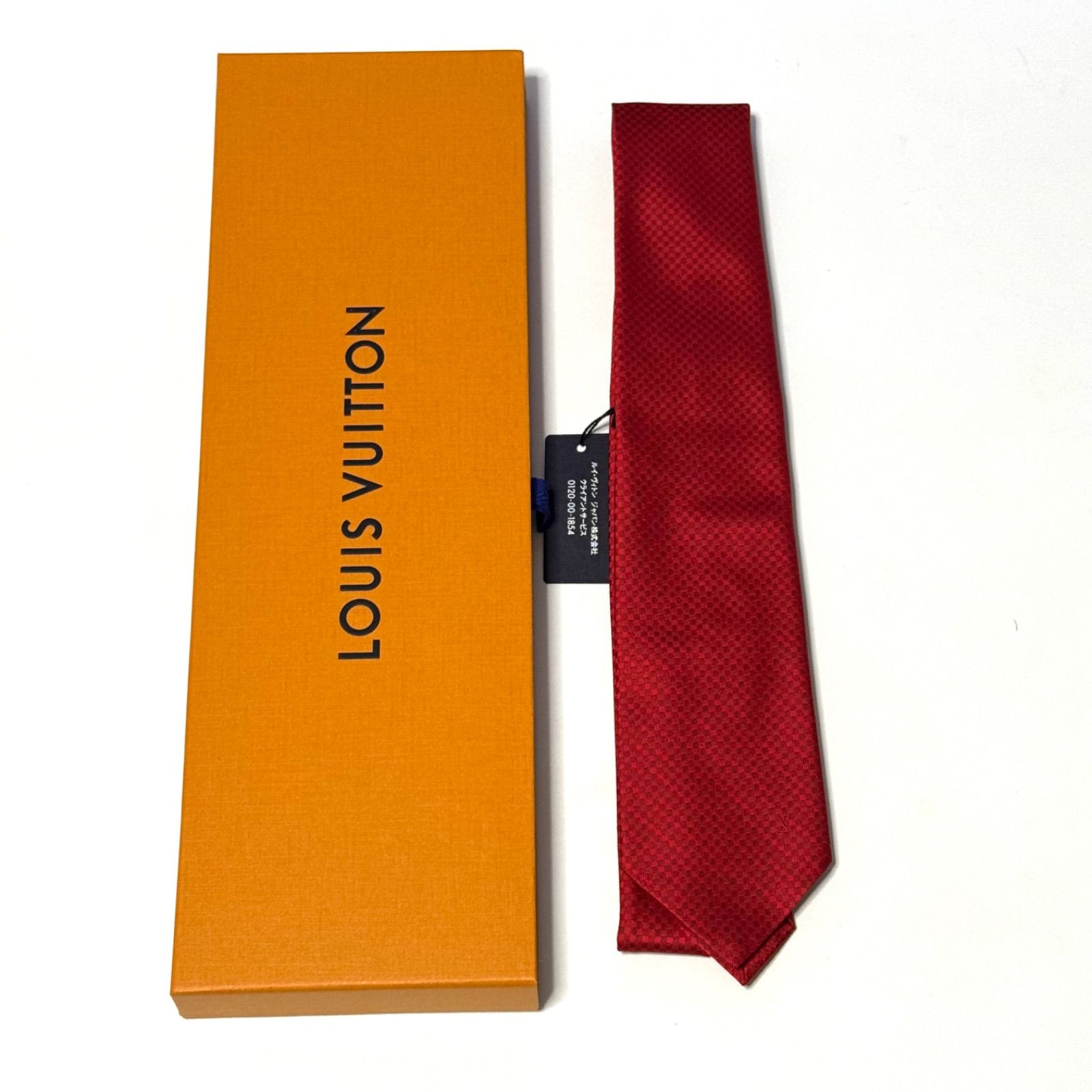ルイヴィトン マイクロダミエ レッド／赤色 ネクタイ 111712 - メルカリ