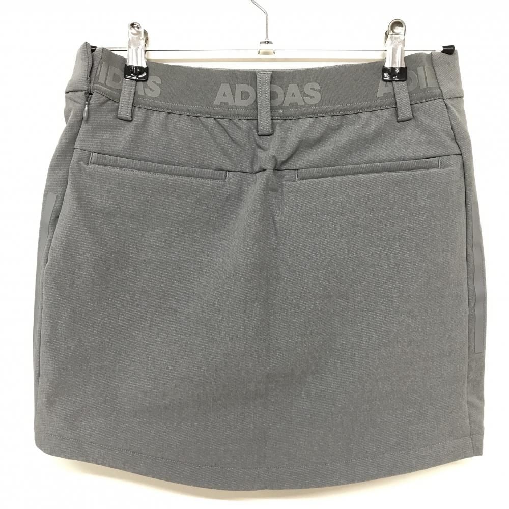 【超美品】アディダス スカート グレー サイド3ライン 裏起毛 内側インナーパンツ レディース L ゴルフウェア adidas