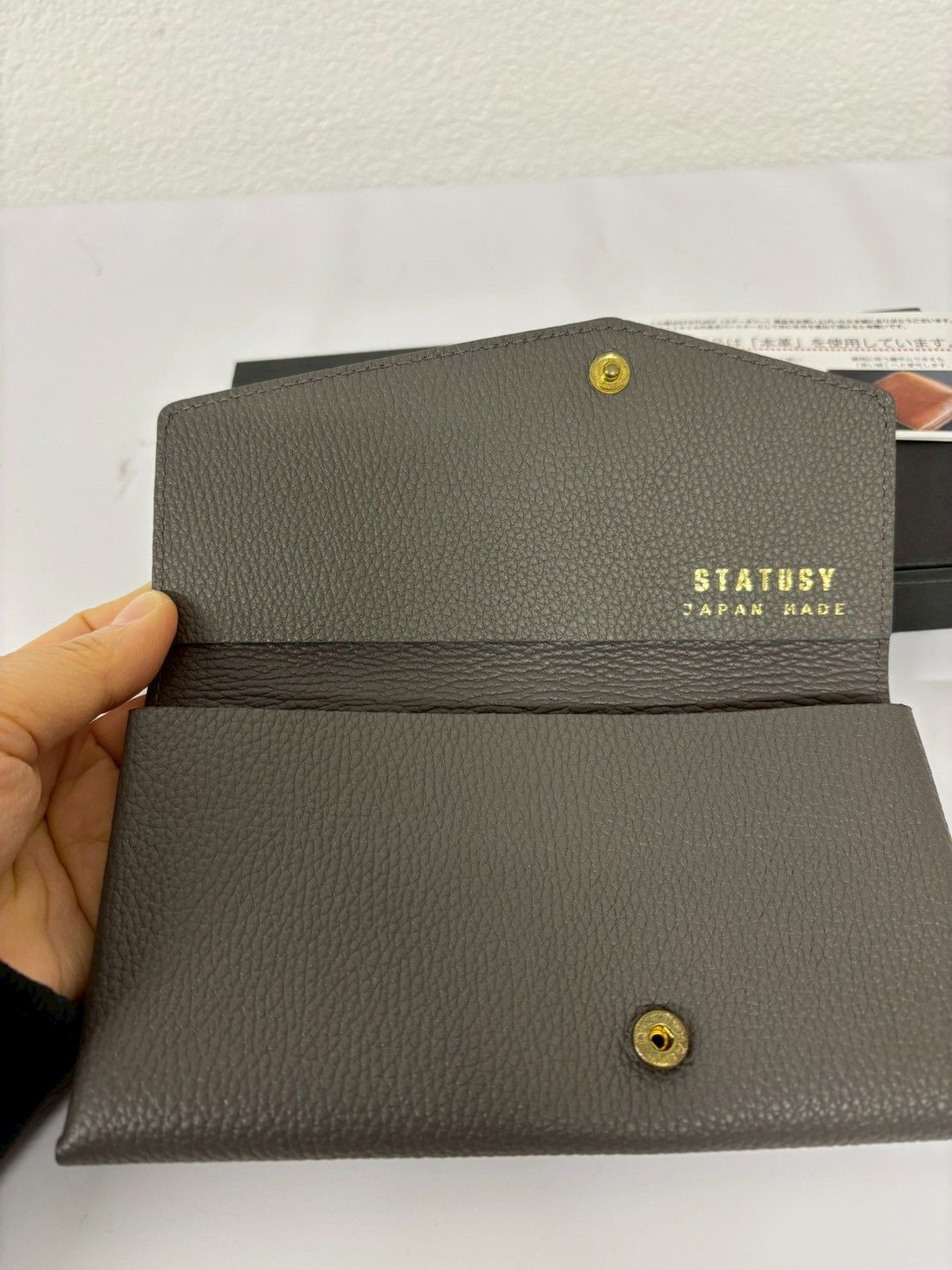 STATUSY ステータシー 長財布 本革 日本製 グレー 新品 箱付き - メルカリ
