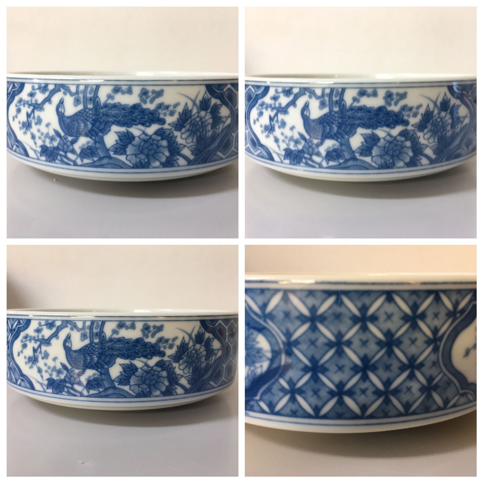 骨董品　染付 重箱 箱付 骨董品 染付 四段重 磁器 高さ45cm お重 重箱