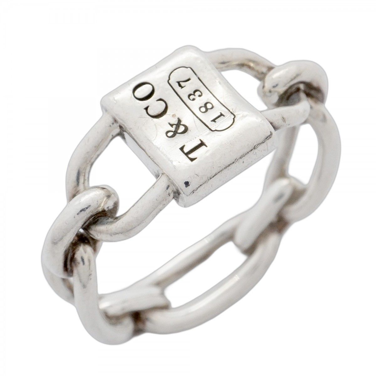 5job0230】ティファニー リング スモールダブルロック シルバー925 7号