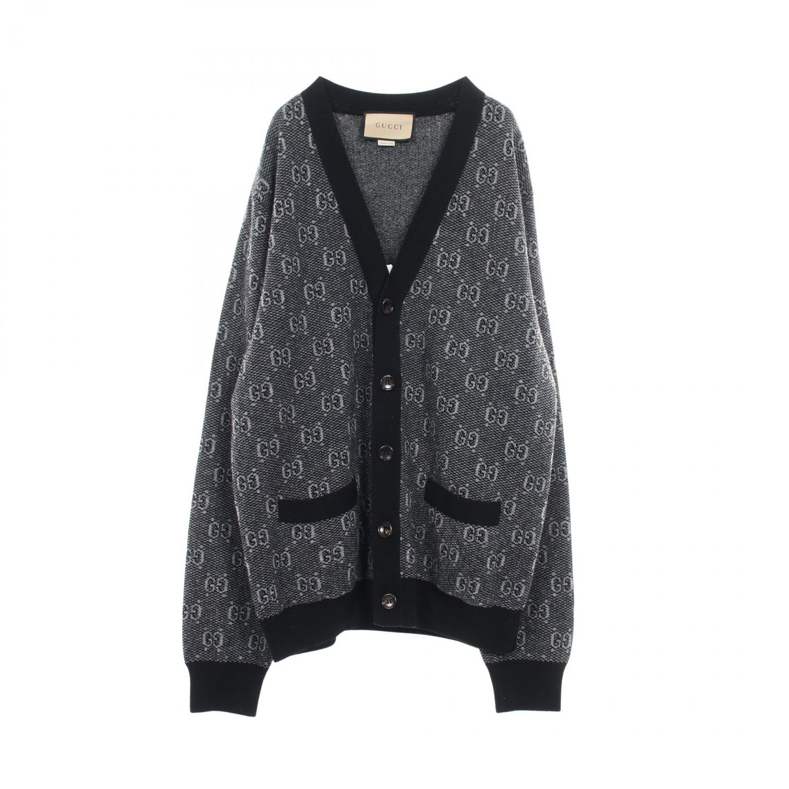 GUCCI グッチ GGウールニットカーディガン 美品 2022年秋冬 GUCCI グッチ カーディガン ニット ベージュ/ブラウン