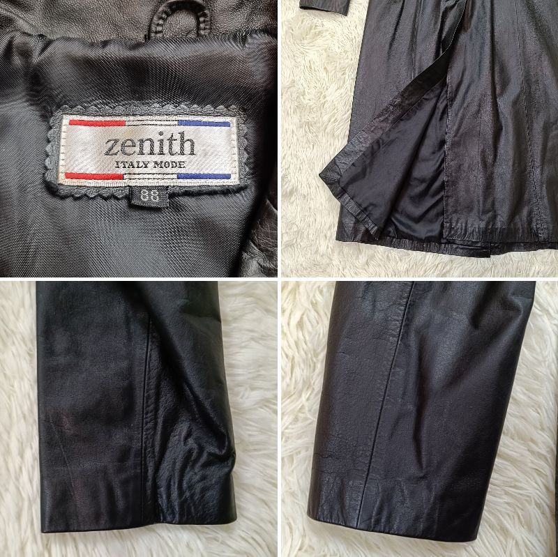 希少 zenith ゼニス レザー 本革 ロングコート マキシ丈 サイズ88 L