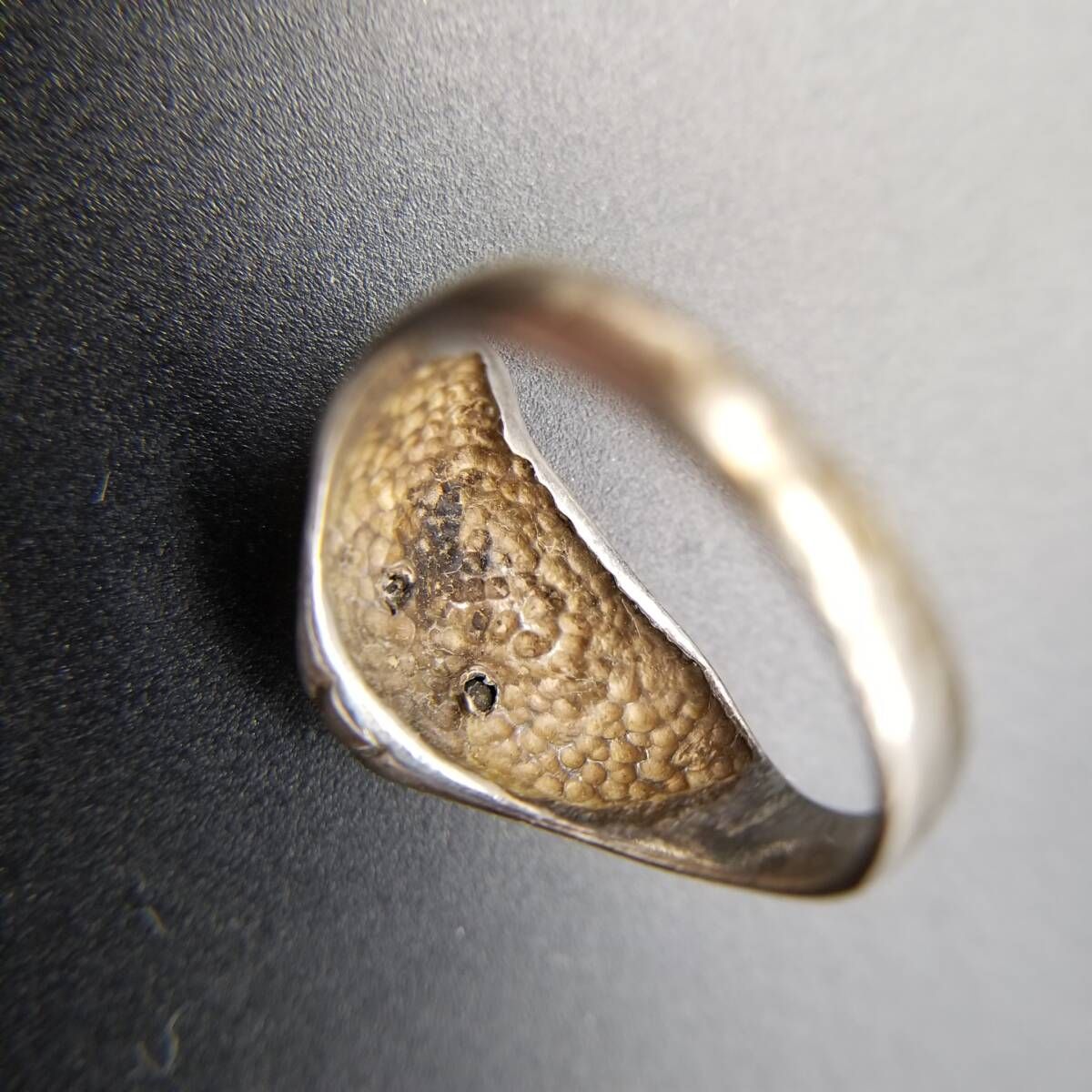 猫の顔 ブラックアイ 925 シルバー ヴィンテージ キャット リング 指輪