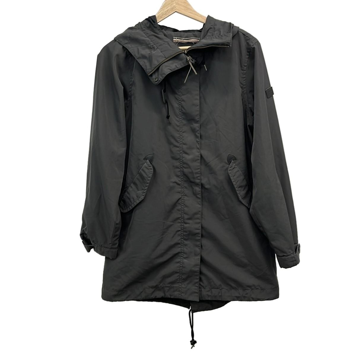 【中古】ステュディオス STUDIOUS ヴィンテージプリントスカート 208544005 サイドプリーツ切替 リボンベルト 黒 青 1 ステュディオス STUDIOUS ヴィンテージプリントスカート 208544005