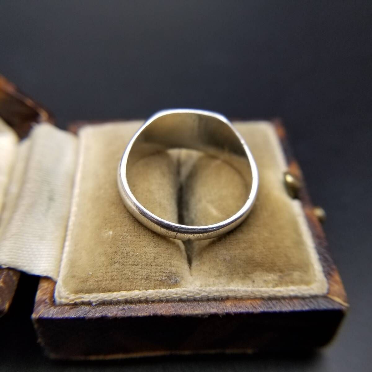 1980年 英国 ヴィンテージ ダイヤカット レクタングル 925 シルバー