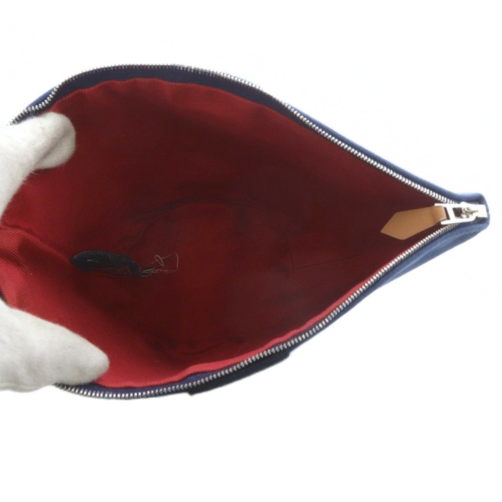 エルメス HERMES パルミール ミニ ポーチ キャンバス ネイビー /YO16