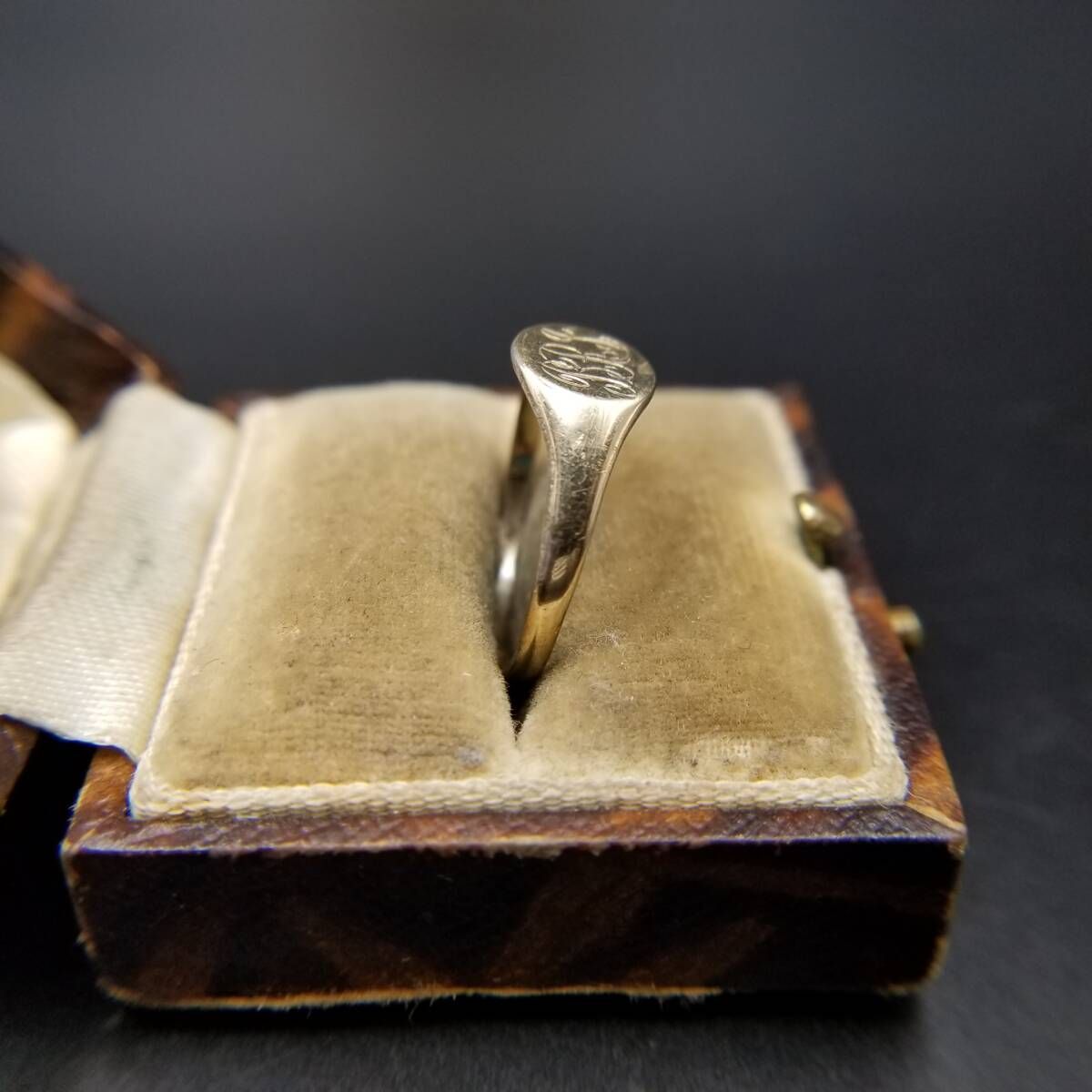 1983年 英国 ヴィンテージ イニシャルレター GRJ シグネット リング