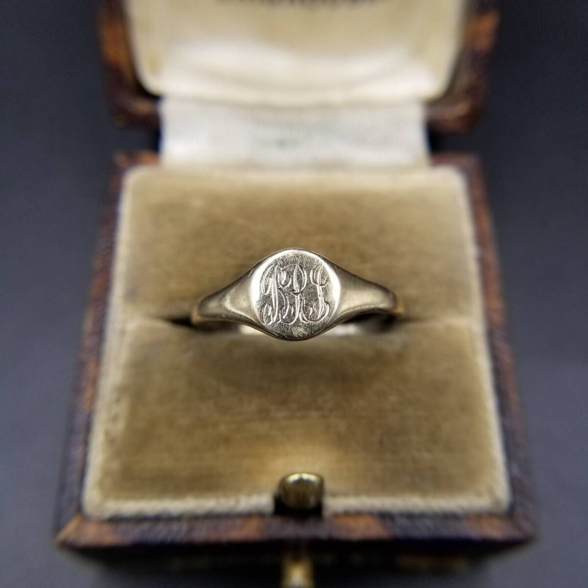 1983年 英国 ヴィンテージ イニシャルレター GRJ シグネット リング