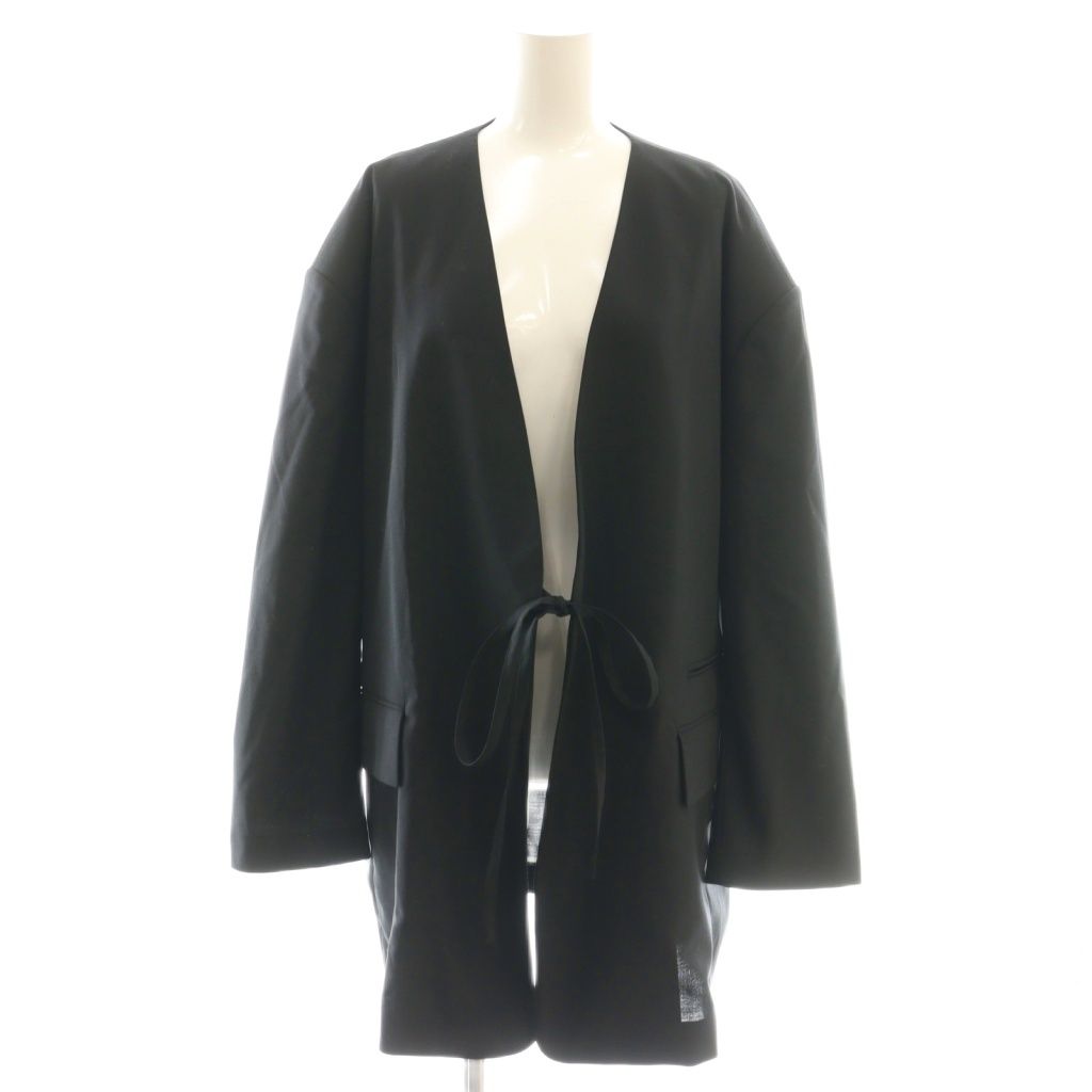 新品タグ付き LOHEN ローヘン ノーカラージャケット ブラック38 ローヘン LOHEN 25SS ノーカラージャケット オーバーサイズ 背抜き F