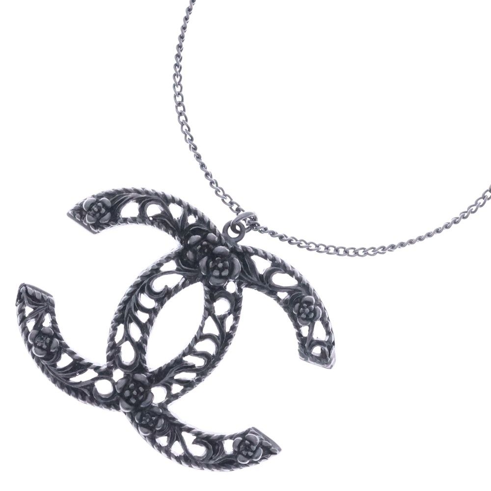 CHANEL (シャネル) ココマーク カメリア ロゴプレート ペンダント