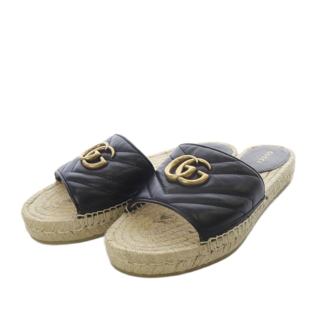 グッチ GUCCI サンダル フラット GGマーモント エスパドリーユ 35.5