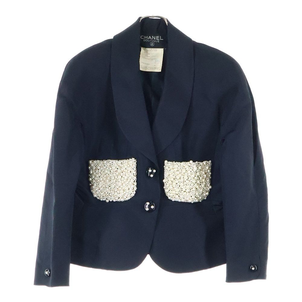 CHANEL (シャネル) 90S VINTAGE ヴィンテージ パール装飾 シルク 2B