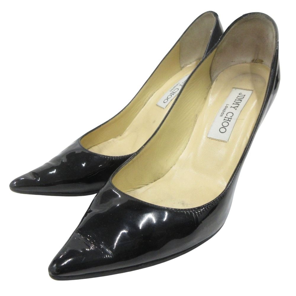 JIMMY CHOO ブラック パテントレザー・パンプス　37 Jimmychooブラック パテントレザー・パンプス 37