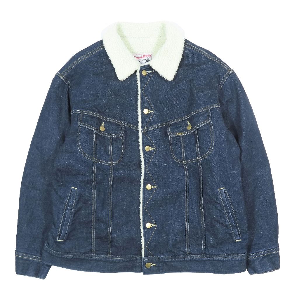 美品 Lee リー ストームライダー ボアジャケット デニムジャケット ビッグフィット LM0732 アウター インディゴ L メンズ 古着 中古 USED