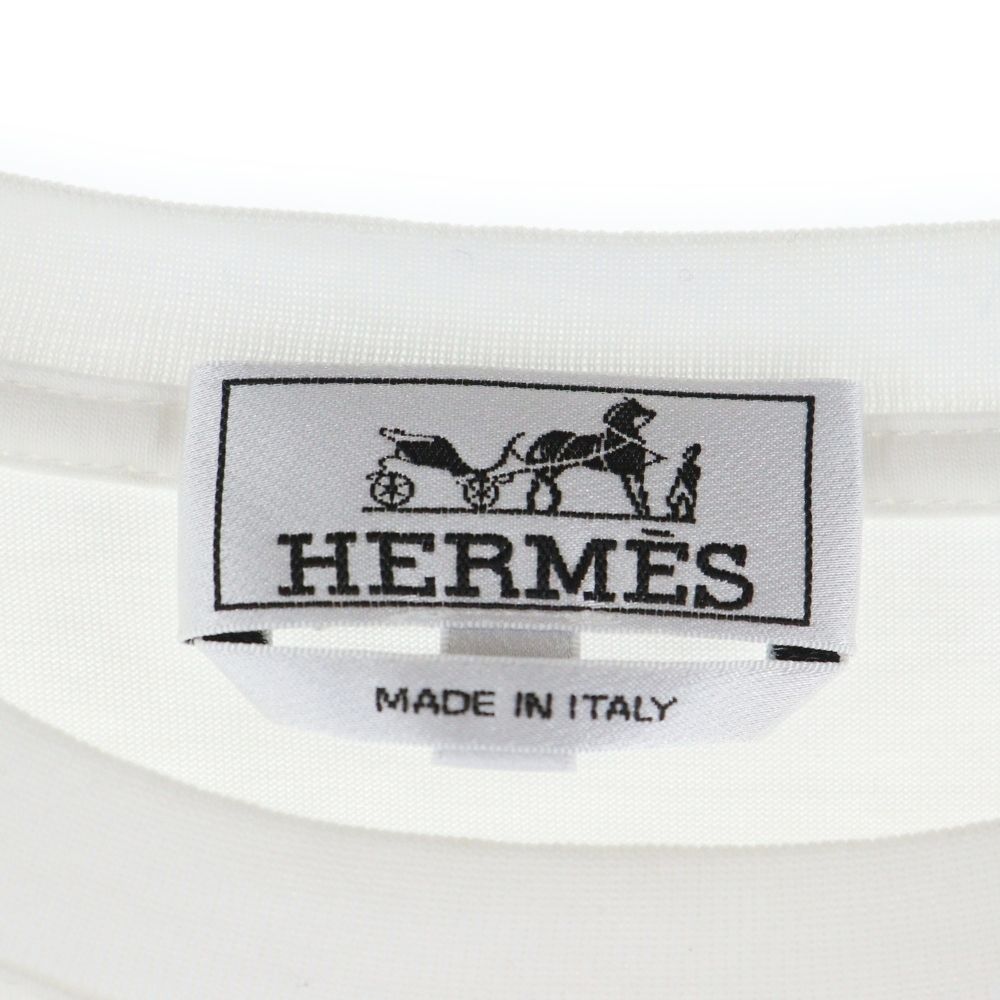 HERMES (エルメス) Hパズル ミニレザーパッチロゴ クルーネック半袖T