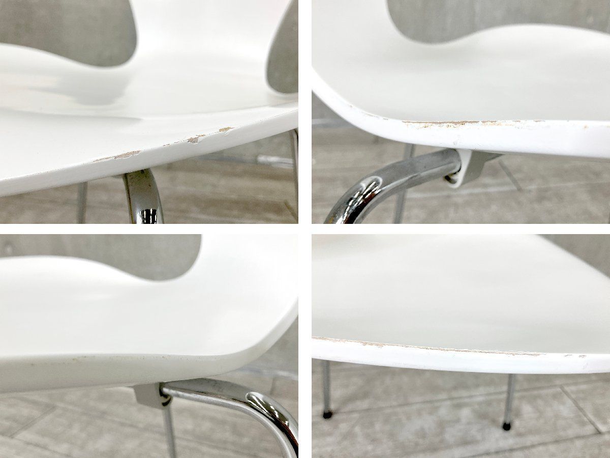 正規品・フリッツハンセン　セブンチェア　ラッカーホワイト② セブンチェア 3107 / ラッカー ホワイト / クローム脚FRITZ HANSEN