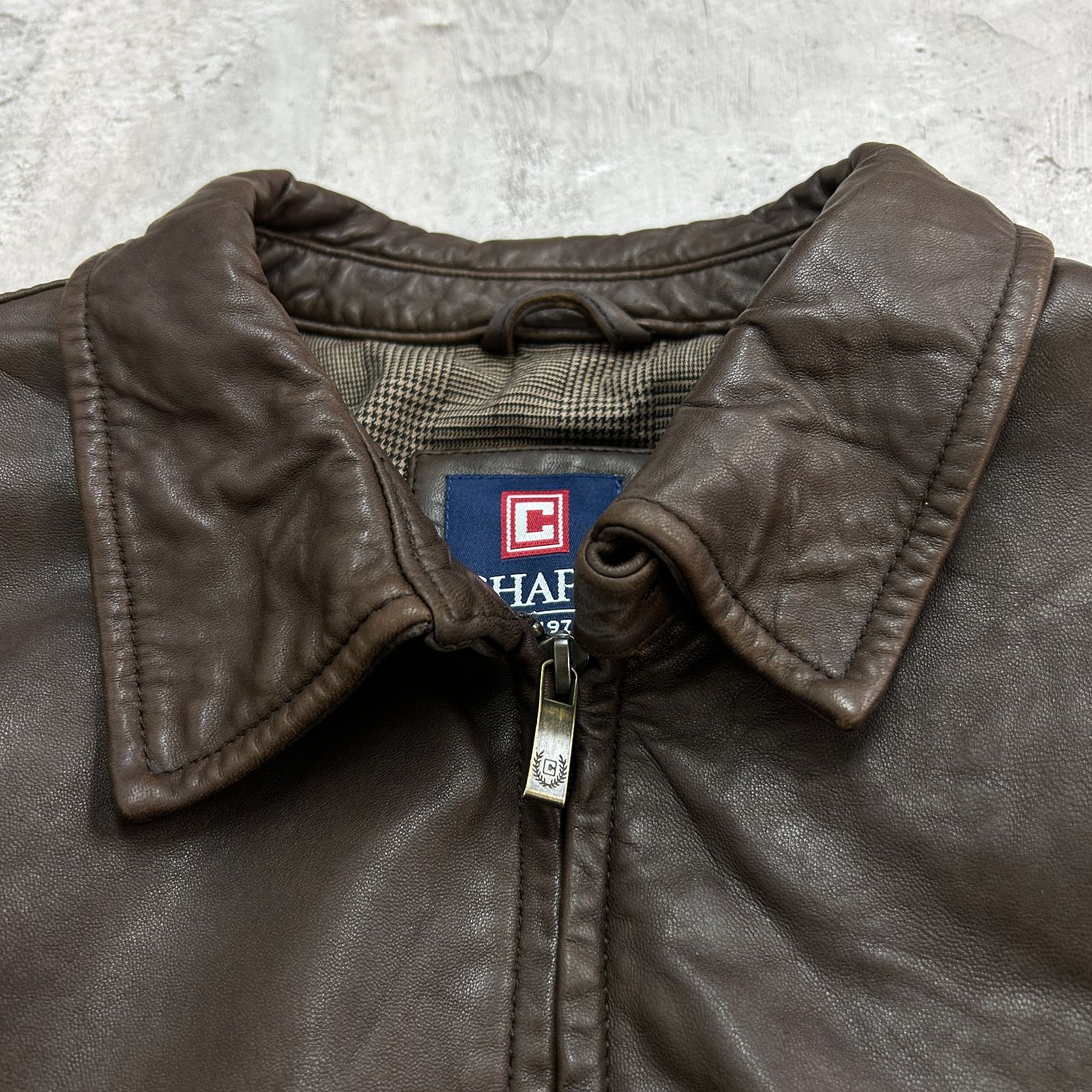 CHAPS チャップス レザージャケット スイングトップ ブルゾン チン