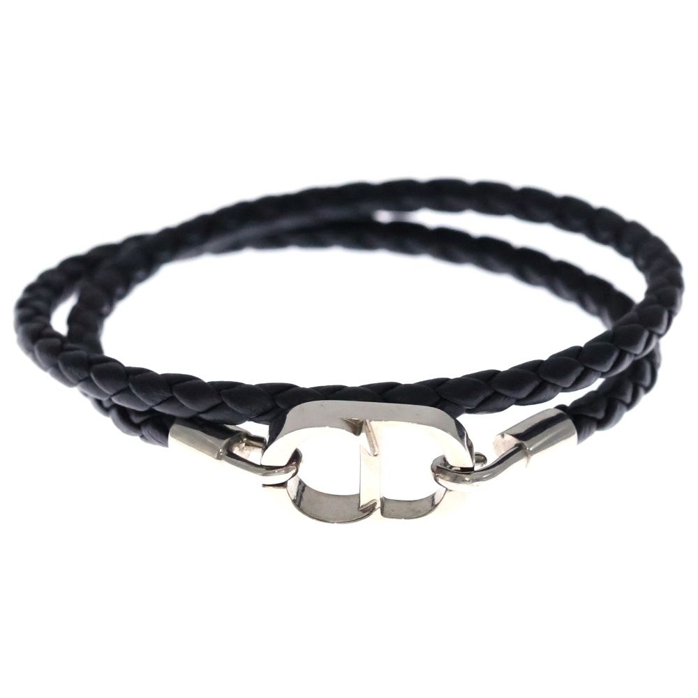 DIOR (ディオール) ブレイドレザー ダブルブレスレット CDロゴ