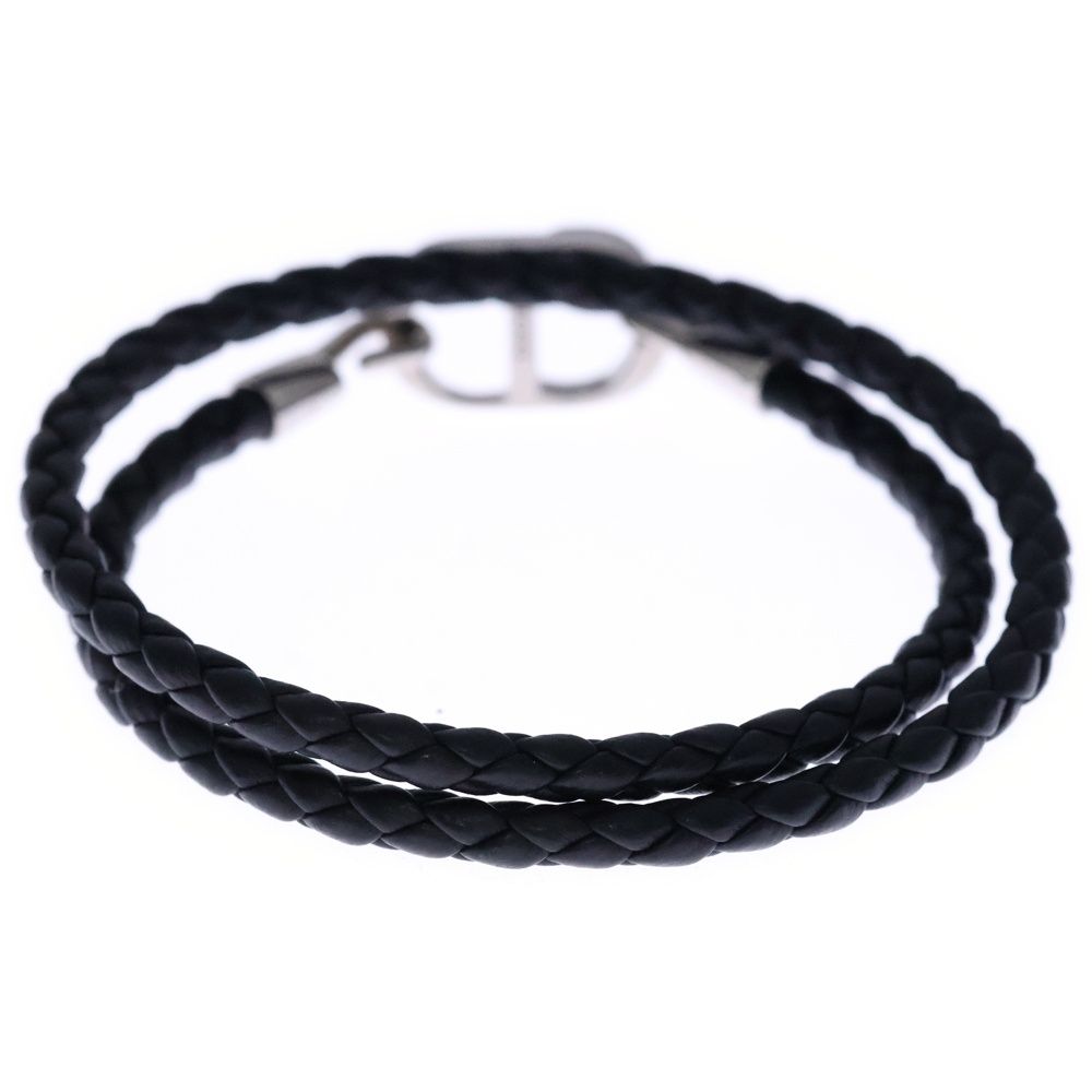 DIOR (ディオール) ブレイドレザー ダブルブレスレット CDロゴ