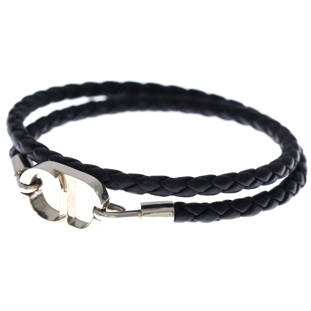 DIOR (ディオール) ブレイドレザー ダブルブレスレット CDロゴ